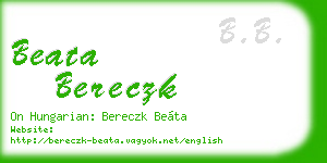 beata bereczk business card
